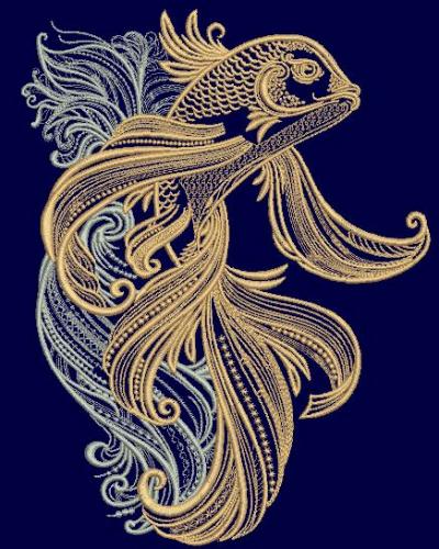 More information about "Gold fish free embroidery design"
