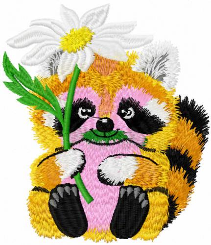 More information about "Raccoon with flower free embroidery design"