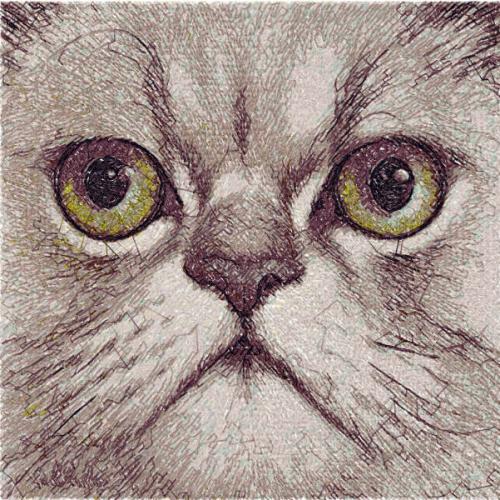 More information about "Grey cat free embroidery design"