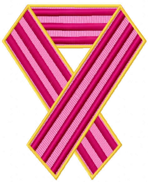 Pink ribbon free embroidery design