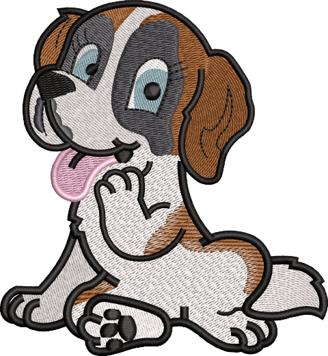 Dog free embroidery design