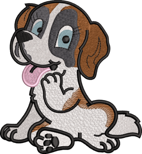 More information about "Dog free embroidery design"