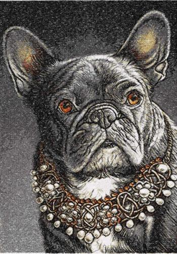 More information about "French bulldog with jewerly free embroidery design"