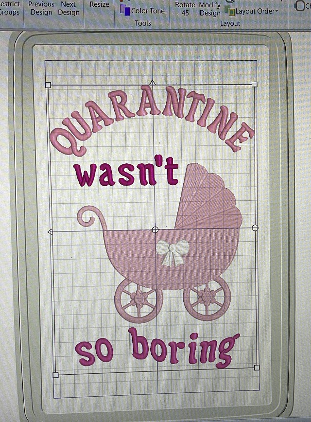 Quarantine wasn't so boring - a girl! free embroidery design
