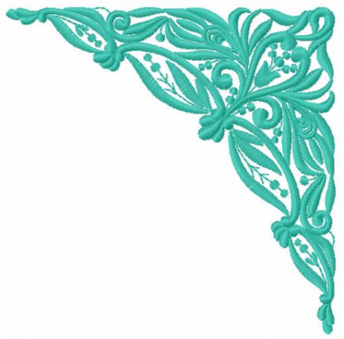 More information about "Blue decorative corner free embroidery design"
