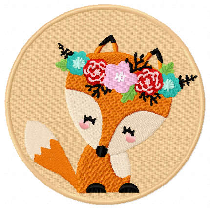 Cute fox free embroidery design