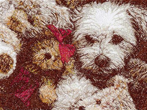 More information about "Dog and toys free embroidery design"