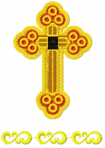 Gold cross free embroidery design