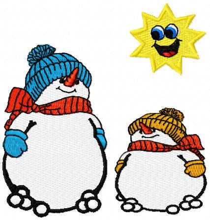 More information about "Snowmen free embroidery design"