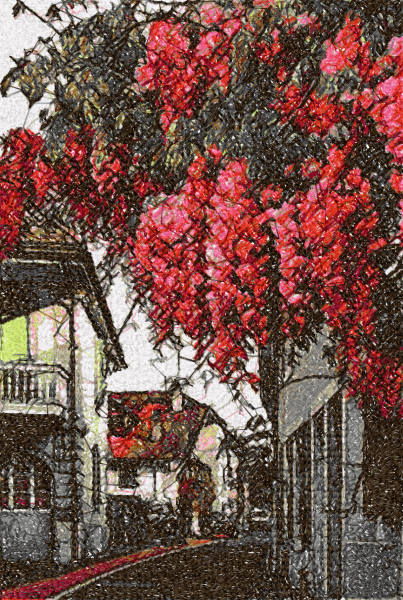 Street in flowers free embroidery design