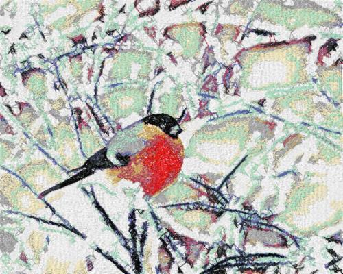 More information about "Bullfinch free embroidery design"