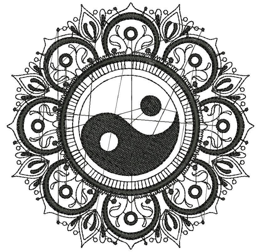 Ying Yang free embroidery design