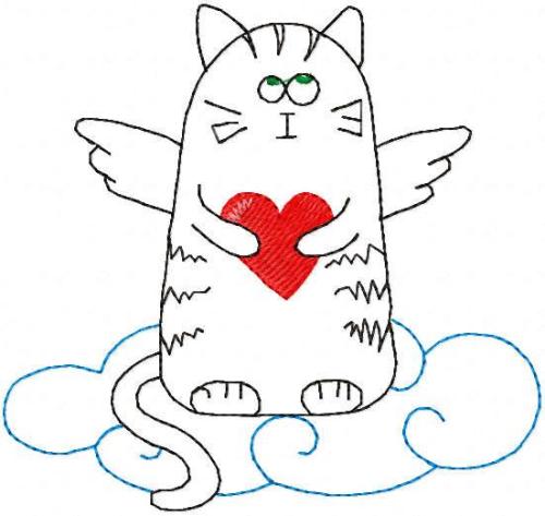 More information about "Loving lemur with heart free embroidery design"