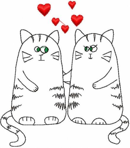 More information about "Two loving lemurs free embroidery design"