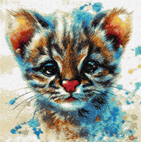 Baby tiger photo stitch free embroidery design