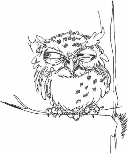 More information about "Owl on the tree embroidery design"