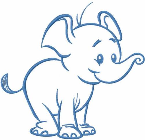 More information about "Baby blue elephant free embroidery design"
