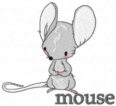 Grey mouse free embroidery design
