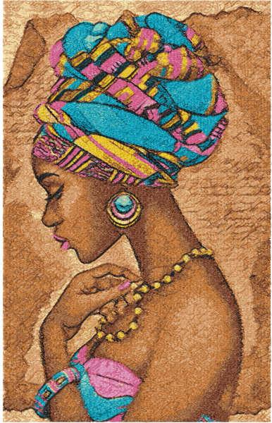 African woman free embroidery design