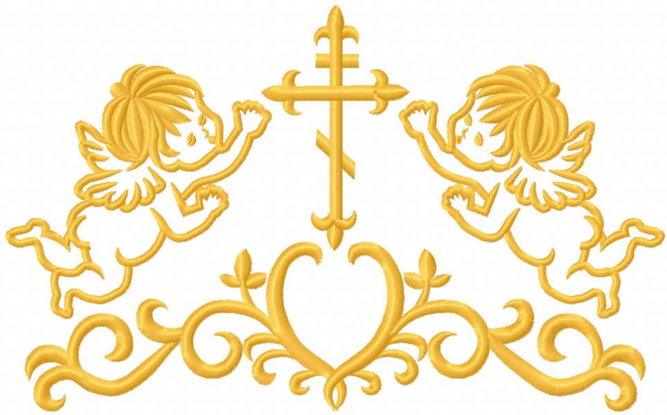 Angels and cross free embroidery design