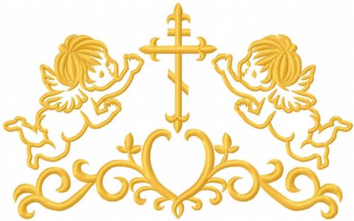 More information about "Angels and cross free embroidery design"