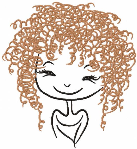 Curl girl free embroidery design