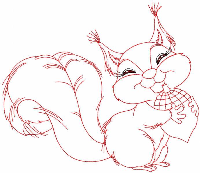 Funny Squirrel with nuts free embroidery design