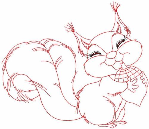 More information about "Funny Squirrel with nuts free embroidery design"