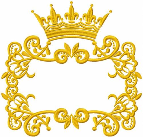 More information about "Gold crown with frame free embroidery design"
