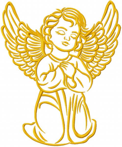 Little angel one colored free embroidery design