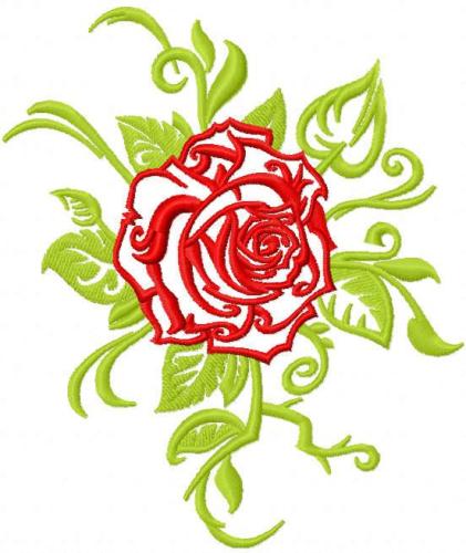 More information about "Tribal red rose free embroidery design"