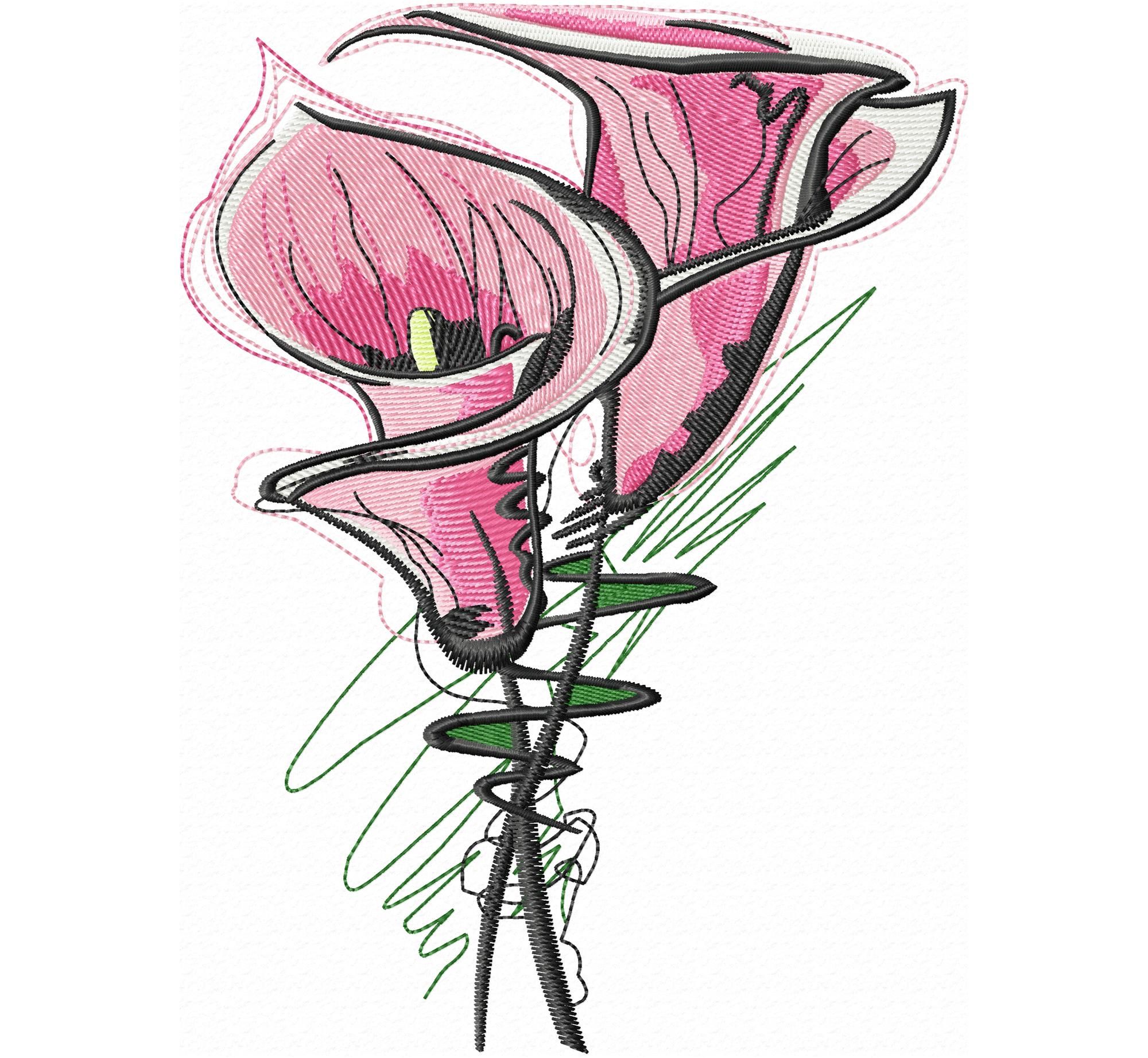 Fleur artistique anthurium free embroidery design