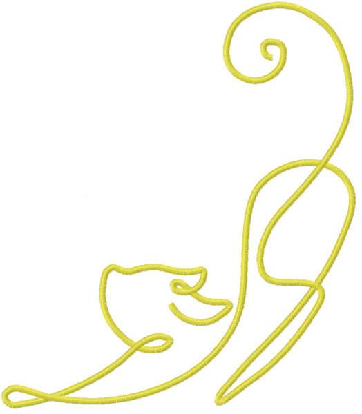 Arched cat silhouette free embroidery design