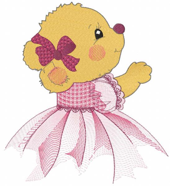 Bear girl free embroidery design
