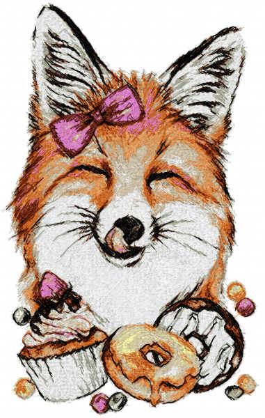 Fox sweet tooth free embroidery design