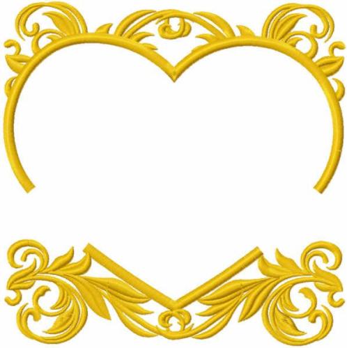 More information about "Gold heart frame free embroidery design"