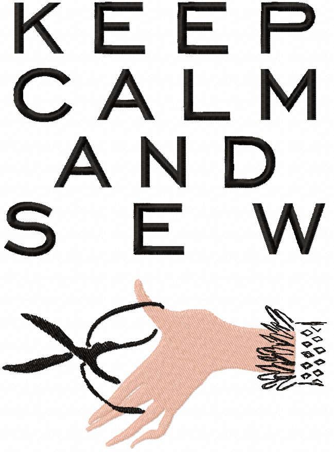 Keep calm and sew free embroidery design