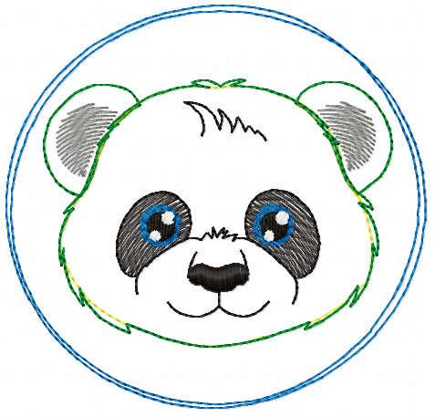 Panda muzzle applique free embroidery design
