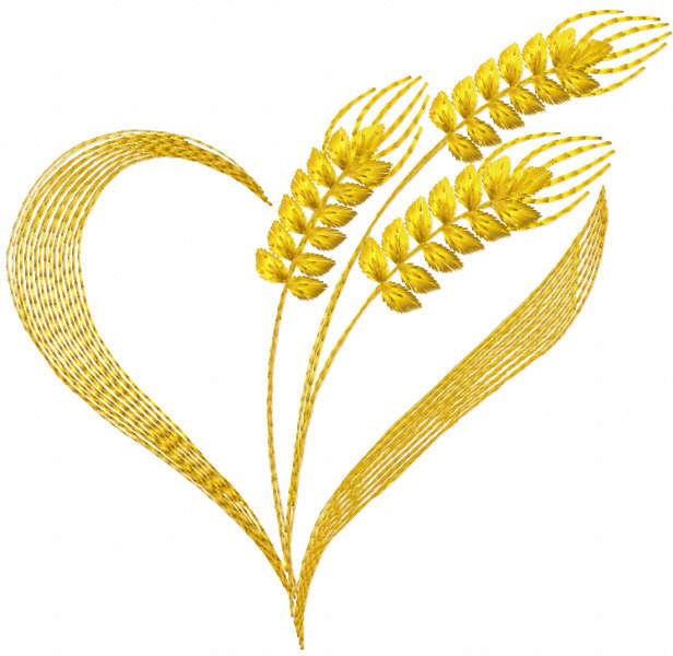 Wheat spikelet free embroidery design