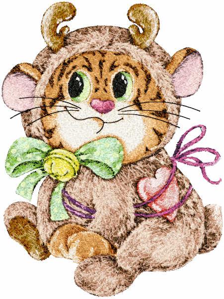 Baby tiger free embroidery design