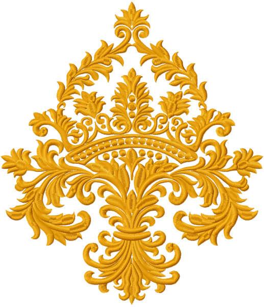 Gold damask free embroidery design