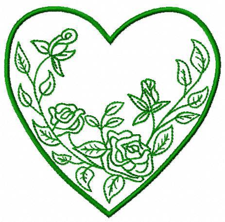 More information about "Heart with roses inside free embroidery design"