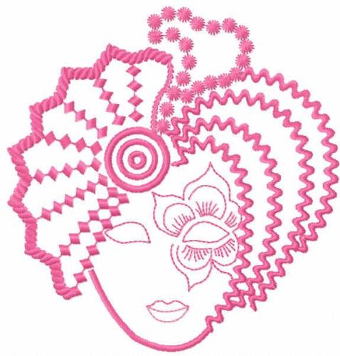 More information about "Pink woman mask free embroidery design"