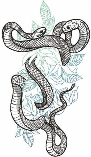 More information about "Snakes in jungle free embroidery design"
