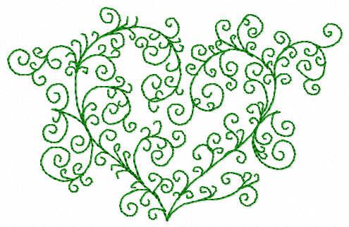 Swirl heart free embroidery design