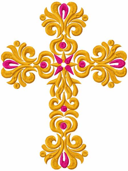 Two colors cross free embroidery design