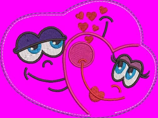 Two loving hearts applique free embroidery design