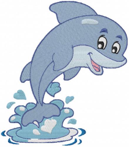 More information about "Jumping dolphin free embroidery design"