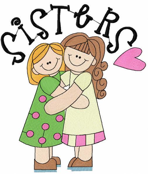 Sisters free embroidery design