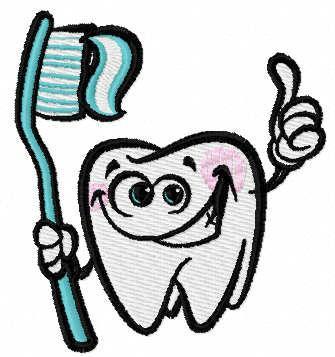 More information about "Tooth with toothbrush free embroidery design"